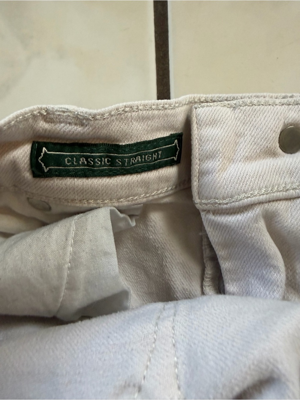 Lauren Ralph Lauren Cream Wide-Leg Jeans - Picture 8 of 8